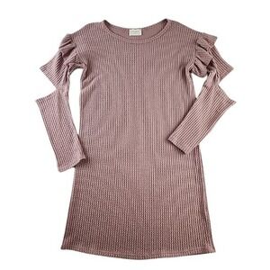 Everly Dress Womens Knit Sweater Dress‎ Cold Elbow Pink Light Weight Sz S